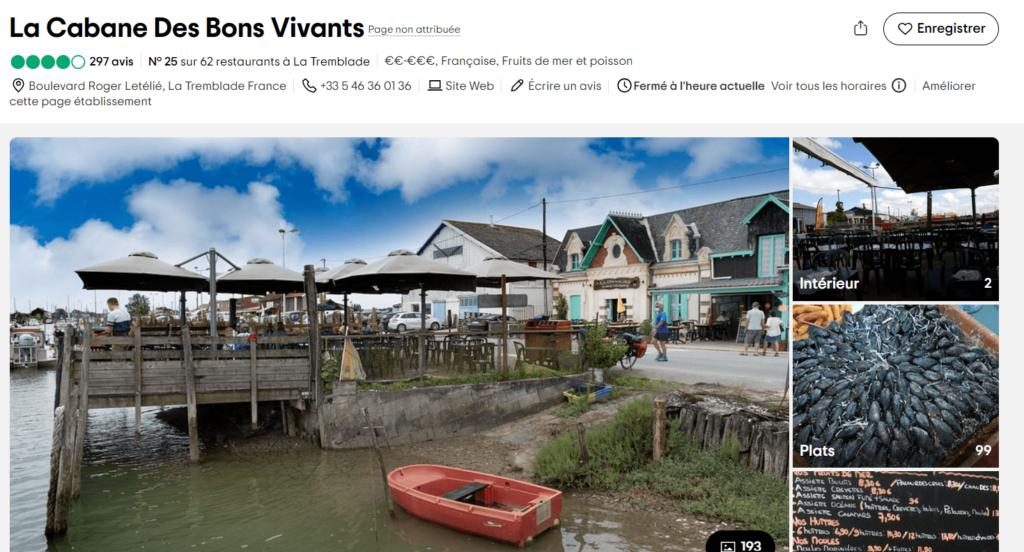 La cabane des bons vivants la Tremblade