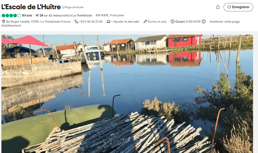 restaurant la tremblade l'escale de l'huitre