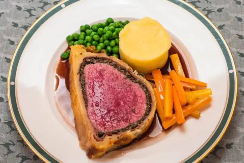 Petits pois à la française avec boeuf wellington 1