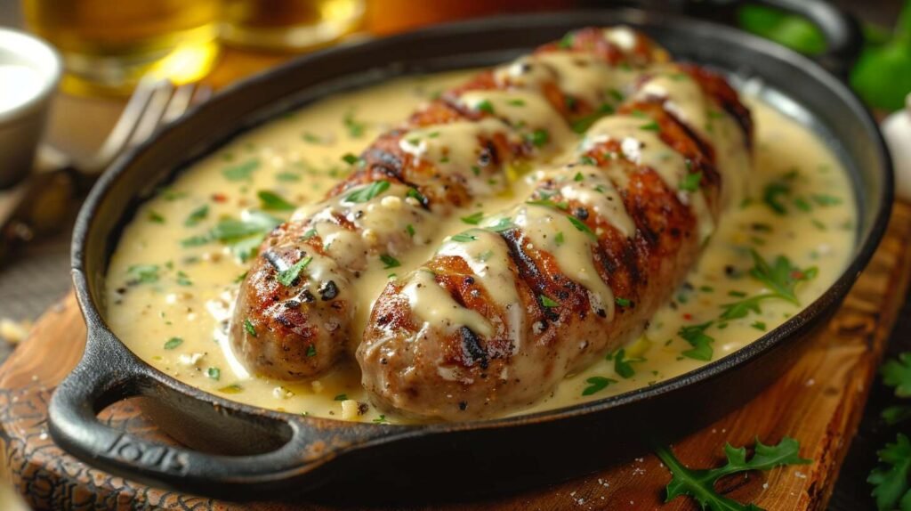 Sauce à la moutarde avec andouillette