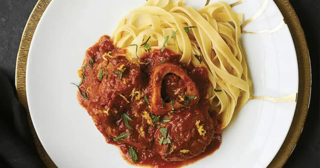 Tagliatelles fraîches avec osso bucco