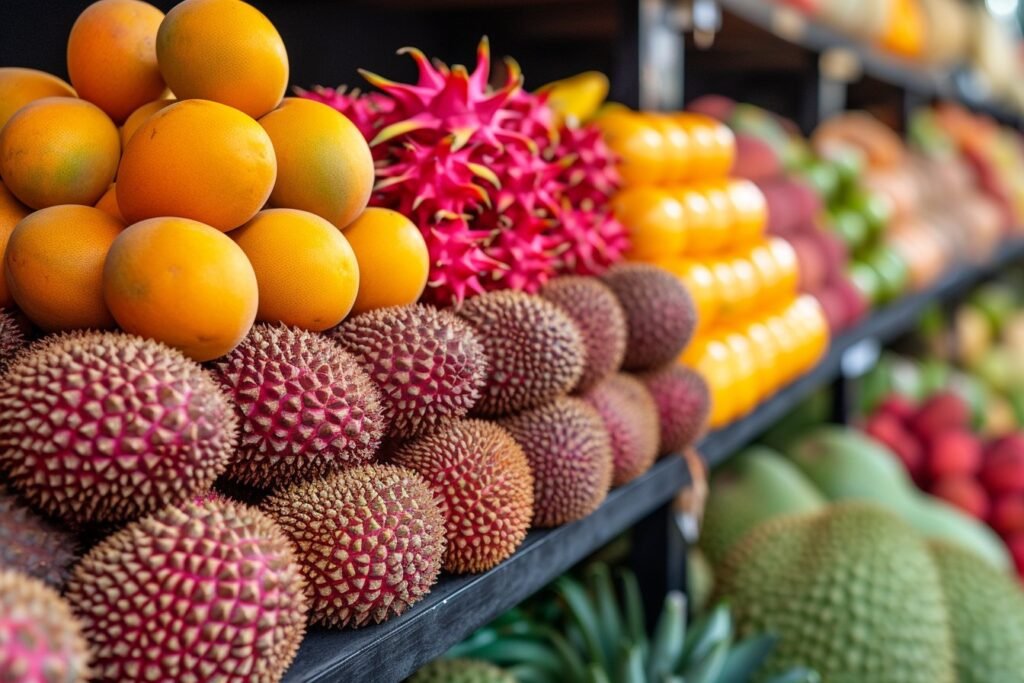 Le monde exotique des fruits et légumes en X